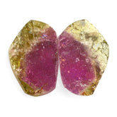 WATERMELON TOURMALINE SLICE 16.50X11MM 6.51 Cts. (Pair)