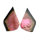 WATERMELON TOURMALINE SLICE 17.50X11MM 4.76 Cts. (Pair)