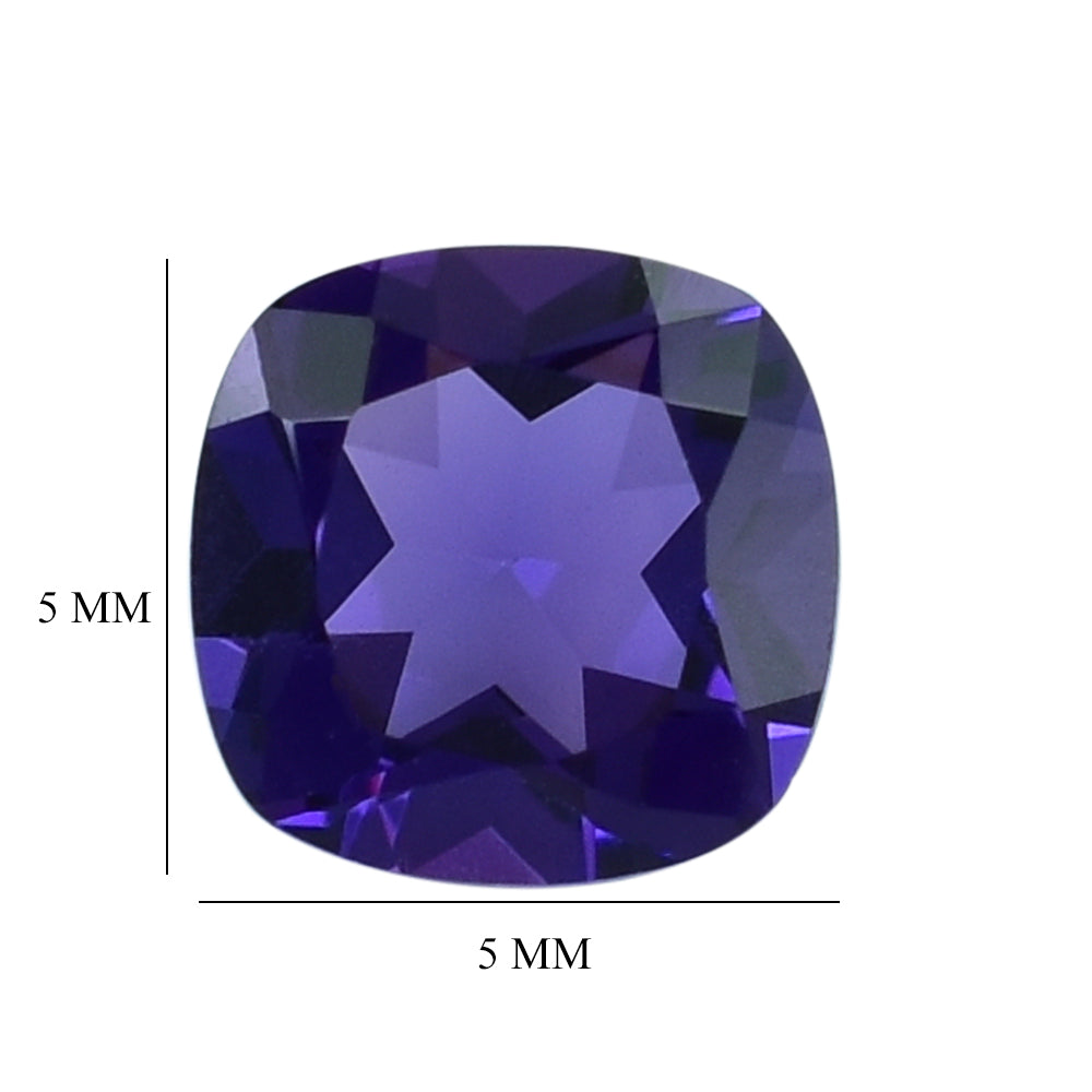 AFRICAN AMETHYST CUT CUSHION (AAA)(CLEAN) 5.00X5.00 MM 0.52 Cts.