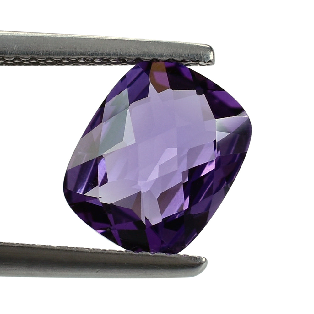 AFRICAN AMETHYST CHECKER CUT CUSHION 10.00X8.00 MM 2.58 Cts.
