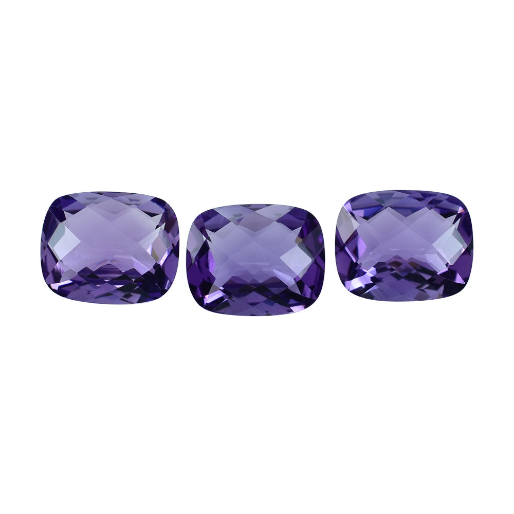 AFRICAN AMETHYST CHECKER CUT CUSHION 10.00X8.00 MM 2.58 Cts.