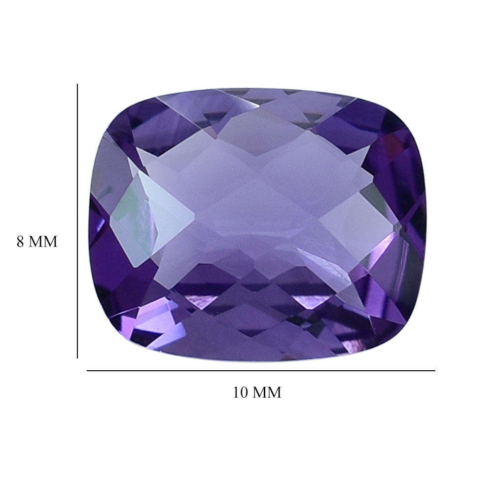 AFRICAN AMETHYST CHECKER CUT CUSHION 10.00X8.00 MM 2.58 Cts.