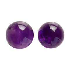 AFRICAN AMETHYST PLAIN ROUND BALL (HALF DRILL) 7.00-7.50 MM 1.03 Cts.
