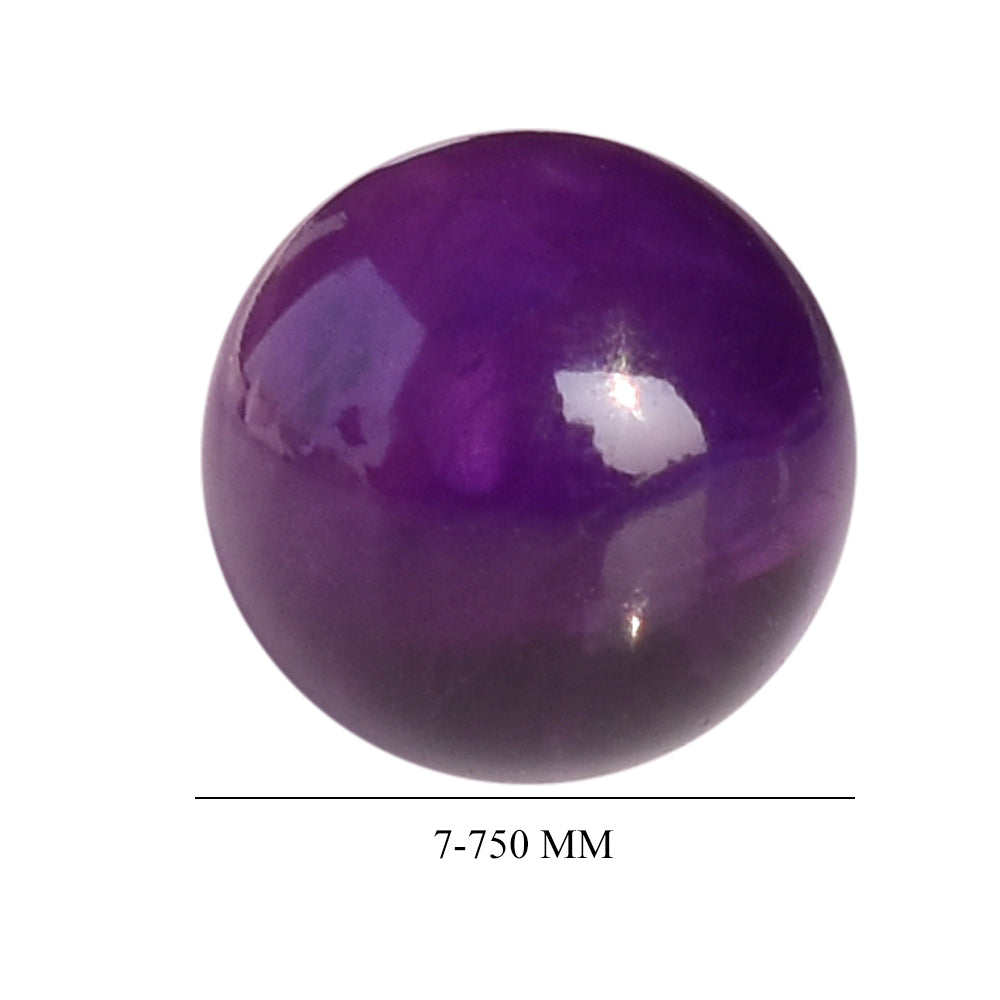 AFRICAN AMETHYST PLAIN ROUND BALL (HALF DRILL) 7.00-7.50 MM 1.03 Cts.