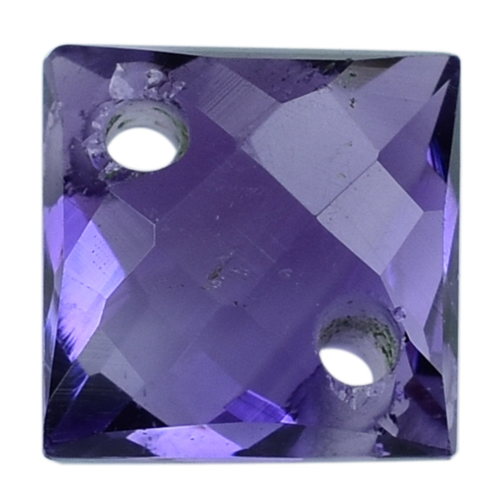 AFRICAN AMETHYST BRIOLETTE CUT SQUARE 4MM (AAA/CLEAN) (TWO FULL DRILL 0.70MM) 0.63 Cts.