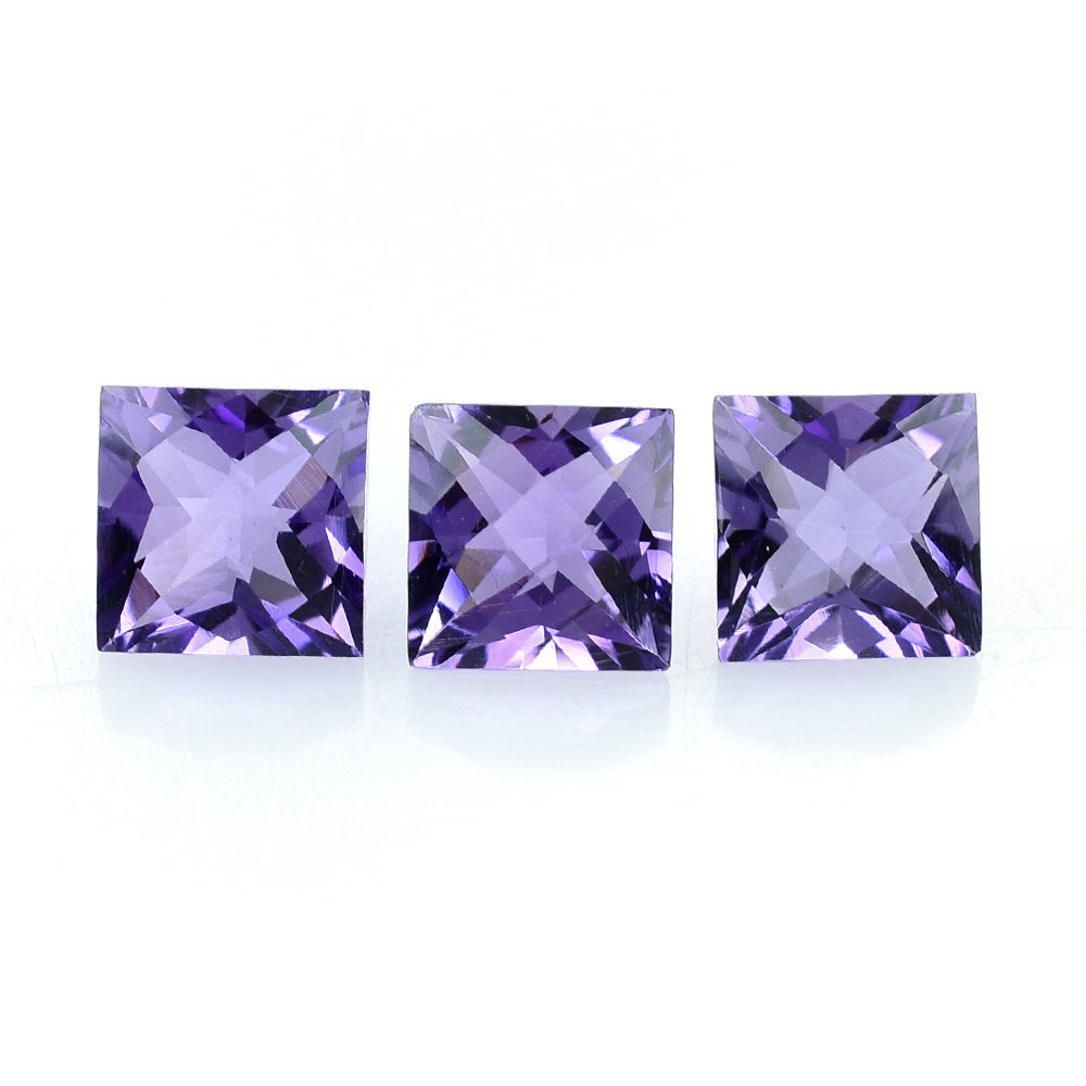 AFRICAN AMETHYST CHECKER CUT SQUARE (A) 6MM 1.20 Cts.