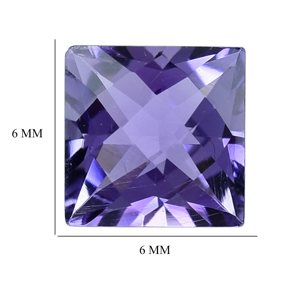 AFRICAN AMETHYST CHECKER CUT SQUARE (A) 6MM 1.20 Cts.