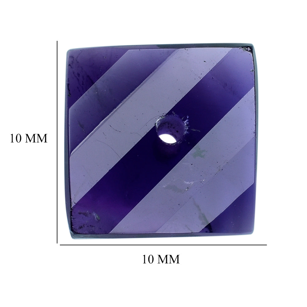 AFRICAN AMETHYST TWISTED & SQUARE 10MM (AAA/SI) (FULL DRILL 1.00MM) 4.03 Cts.