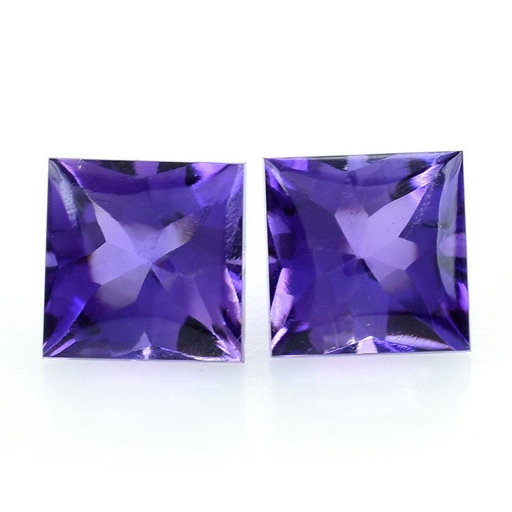 AFRICAN AMETHYST BUFFTOP PRINCESS CUT SQUARE 6MM  (AA) 1.26 Cts.