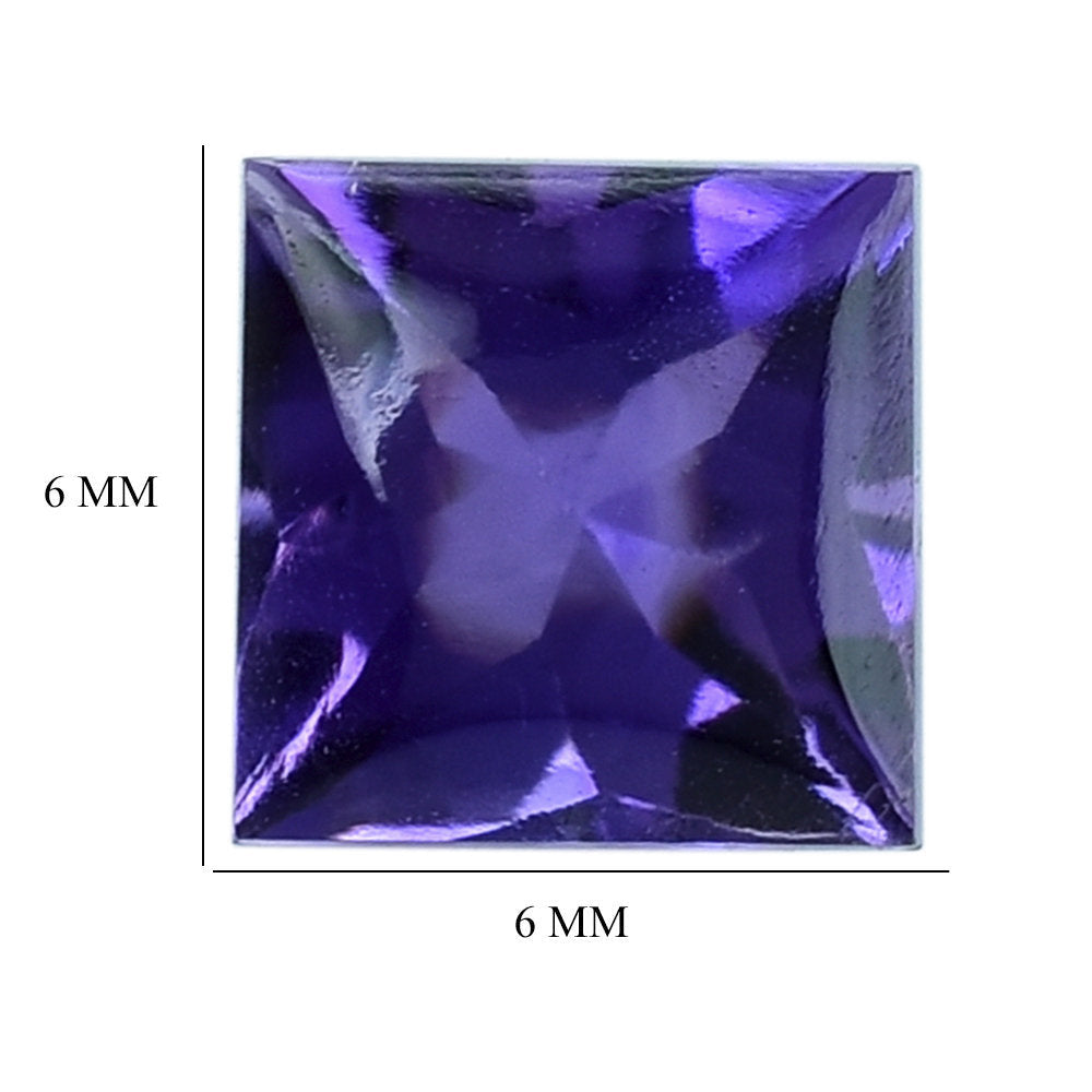 AFRICAN AMETHYST BUFFTOP PRINCESS CUT SQUARE 6MM  (AA) 1.26 Cts.