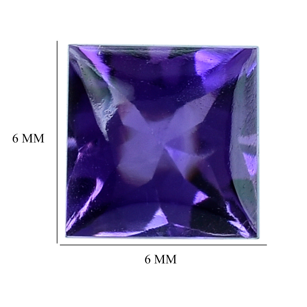 AFRICAN AMETHYST BUFFTOP PRINCESS CUT SQUARE 6MM  (AA) 1.26 Cts.