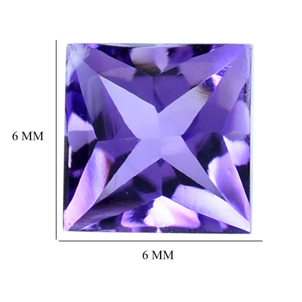 AFRICAN AMETHYST BUFFTOP PRINCESS CUT SQUARE (AAA) 6MM 1.21 Cts.