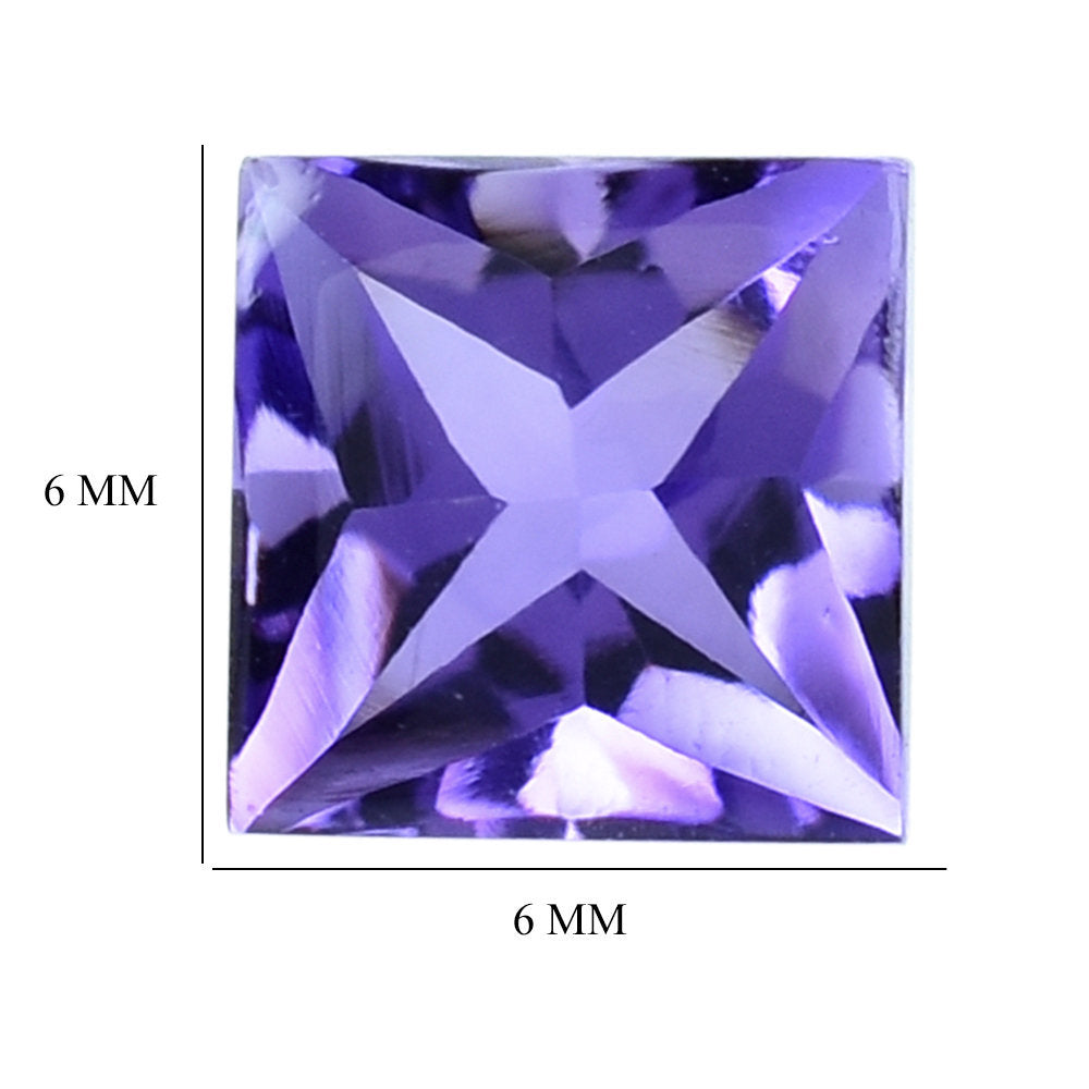 AFRICAN AMETHYST BUFFTOP PRINCESS CUT SQUARE (AAA) 6MM 1.21 Cts.