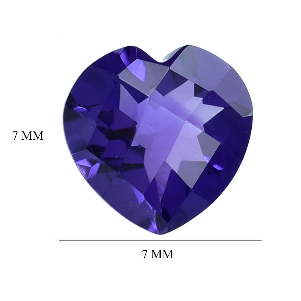 AFRICAN AMETHYST CHECKER CUT HEART 7MM (AAA/CLEAN) 1.19 Cts.