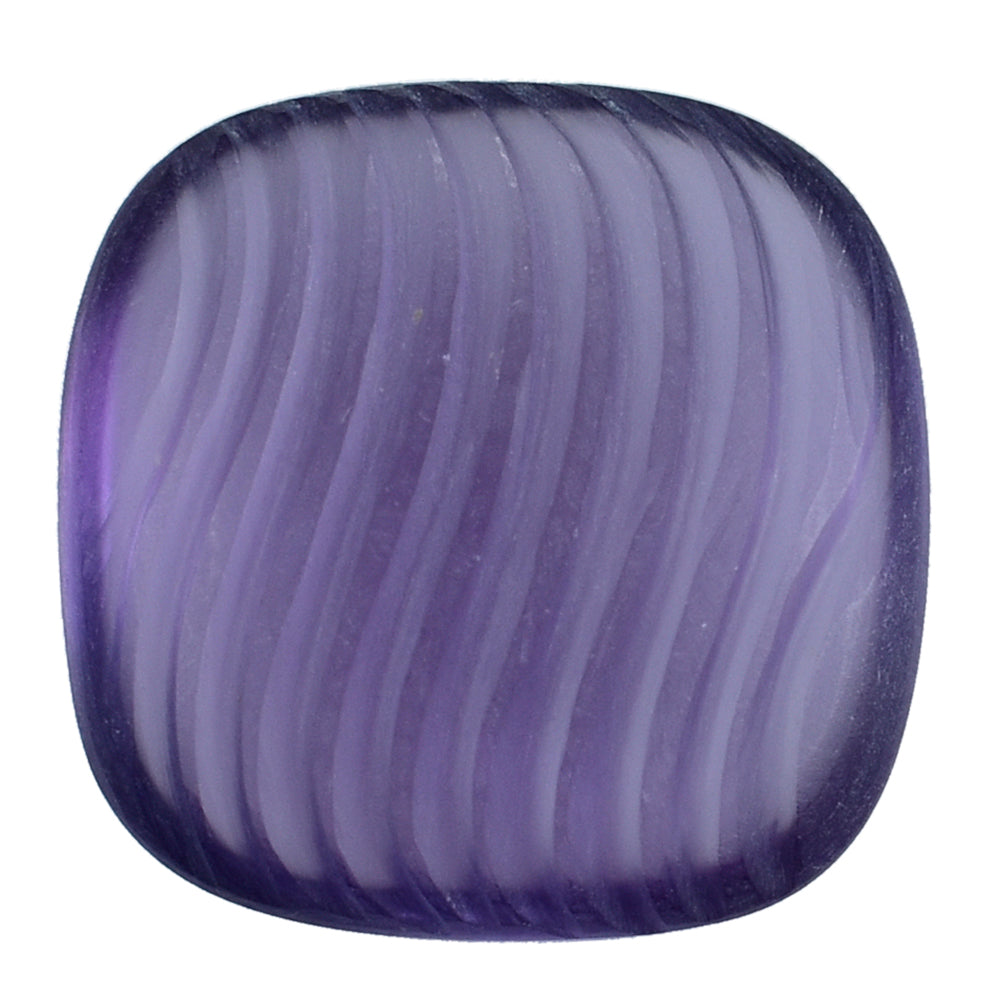 AFRICAN AMETHYST (AAA) LENTIL CUSHION WITH ONE SIDE CARVING 12MM 5.55 Cts.