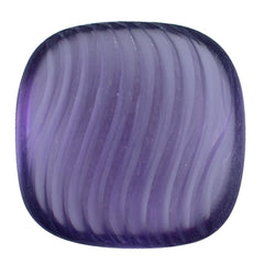 AFRICAN AMETHYST (AAA) LENTIL CUSHION WITH ONE SIDE CARVING 12MM 5.55 Cts.