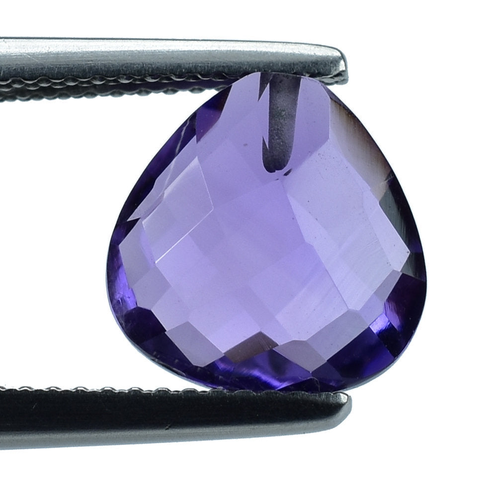 AFRICAN AMETHYST BRIOLETTE HEART (HALF DRILL 0.80MM) (AA/CLEAN) 10MM 3.28 Cts.