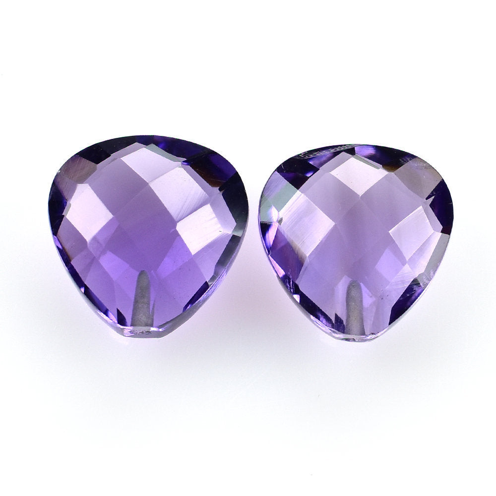 AFRICAN AMETHYST BRIOLETTE HEART (HALF DRILL 0.80MM) (AA/CLEAN) 10MM 3.28 Cts.