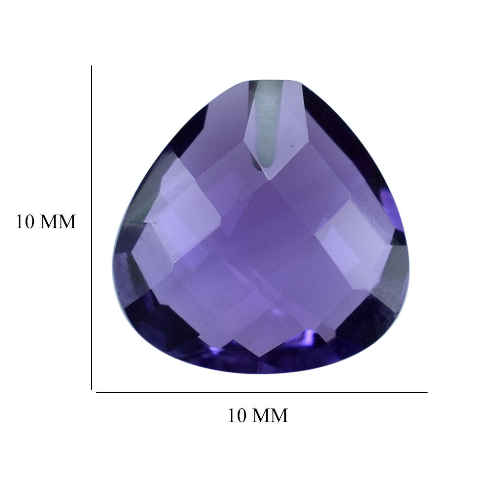 AFRICAN AMETHYST BRIOLETTE HEART (HALF DRILL 0.80MM) (AA/CLEAN) 10MM 3.28 Cts.