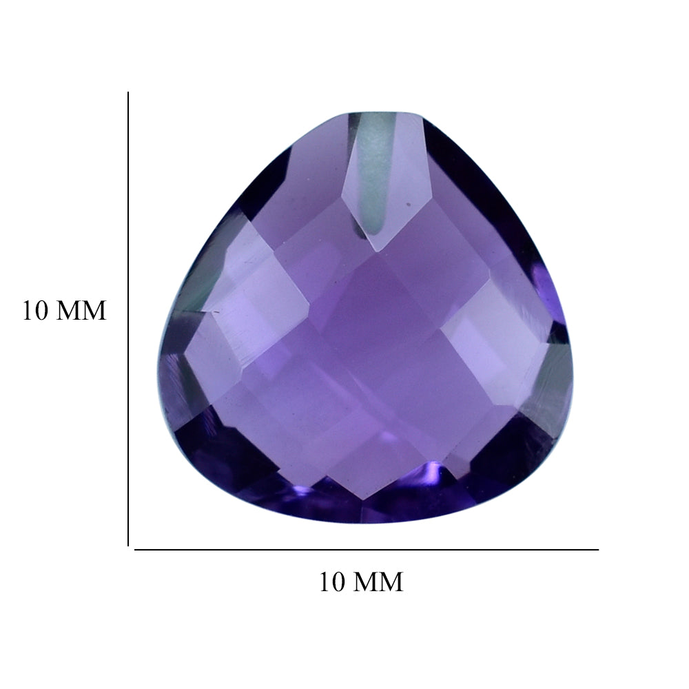 AFRICAN AMETHYST BRIOLETTE HEART (HALF DRILL 0.80MM) (AA/CLEAN) 10MM 3.28 Cts.