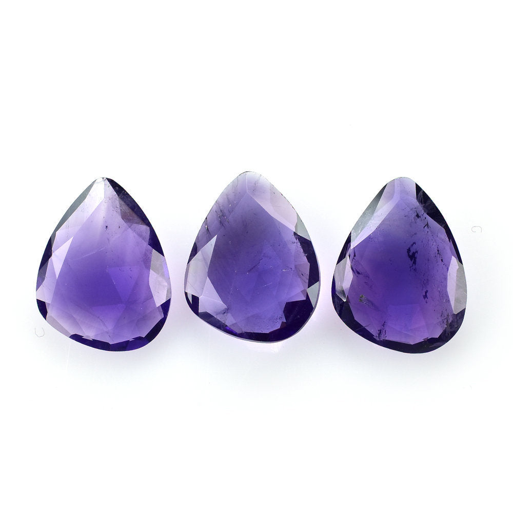 AFRICAN AMETHYST ROSE CUT BACK IRREGULAR PEAR 13.50X10.50MM 3.01 Cts.