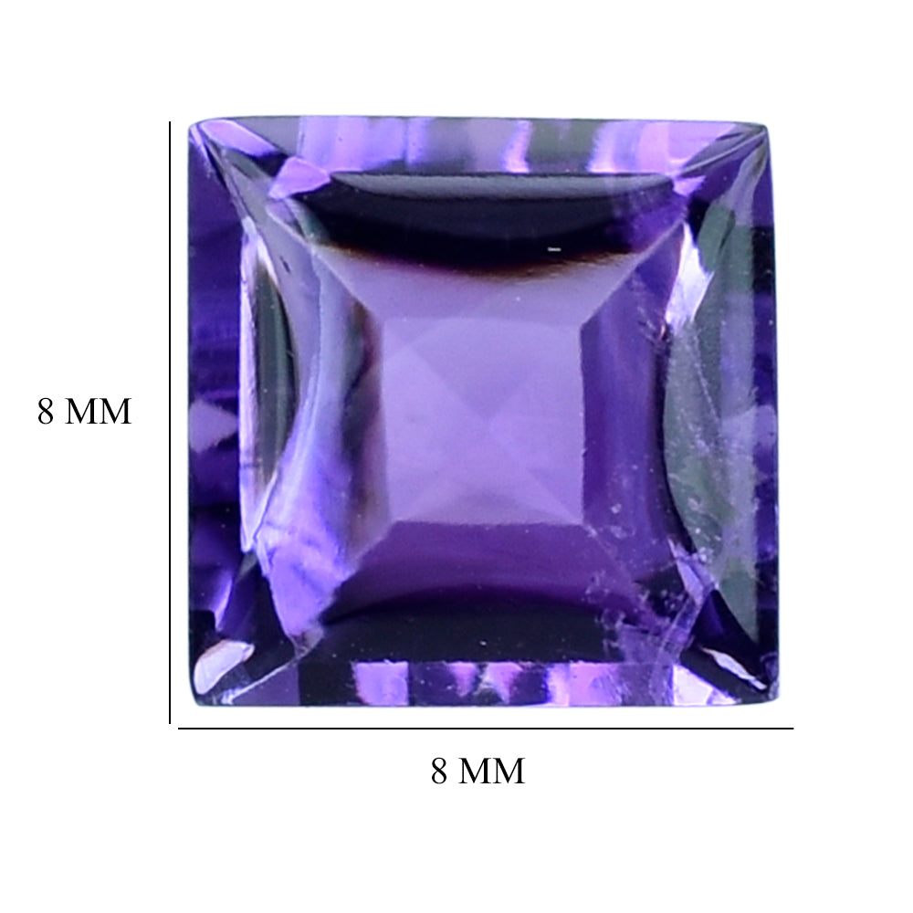 AFRICAN AMETHYST BUFFTOP SQUARE (AA/SI) 8MM 2.55 Cts.