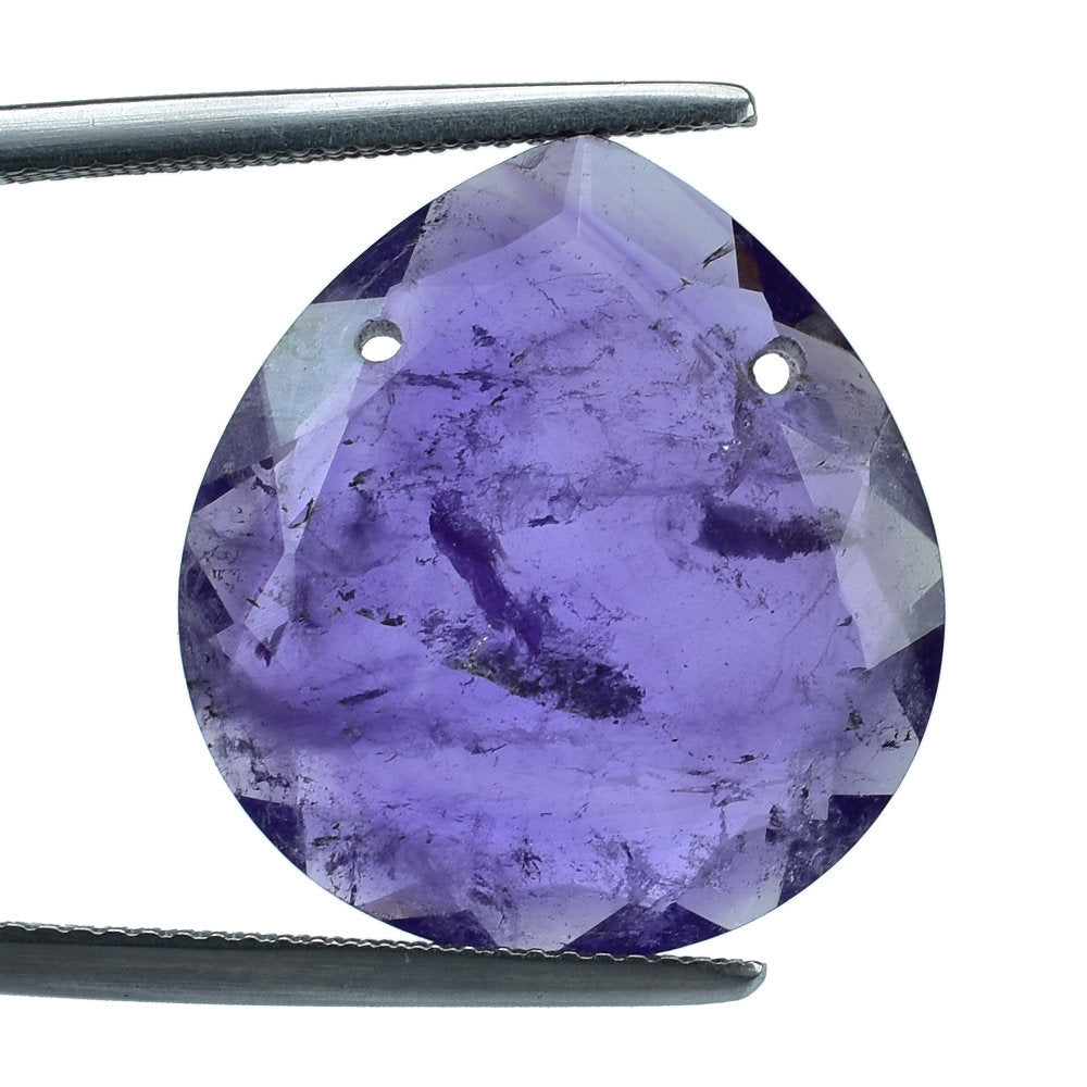 AFRICAN AMETHYST BOTH SIDE TABLE CUT PEAR (TWO FULL DRILL 1.00MM) (AAA/HI) 21X19.45MM 13.02 Cts.