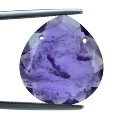 AFRICAN AMETHYST BOTH SIDE TABLE CUT PEAR (TWO FULL DRILL 1.00MM) (AAA/HI) 21X19.45MM 13.02 Cts.