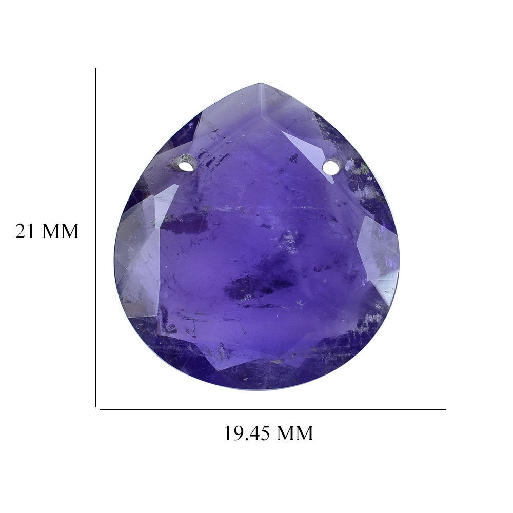 AFRICAN AMETHYST BOTH SIDE TABLE CUT PEAR (TWO FULL DRILL 1.00MM) (AAA/HI) 21X19.45MM 13.02 Cts.