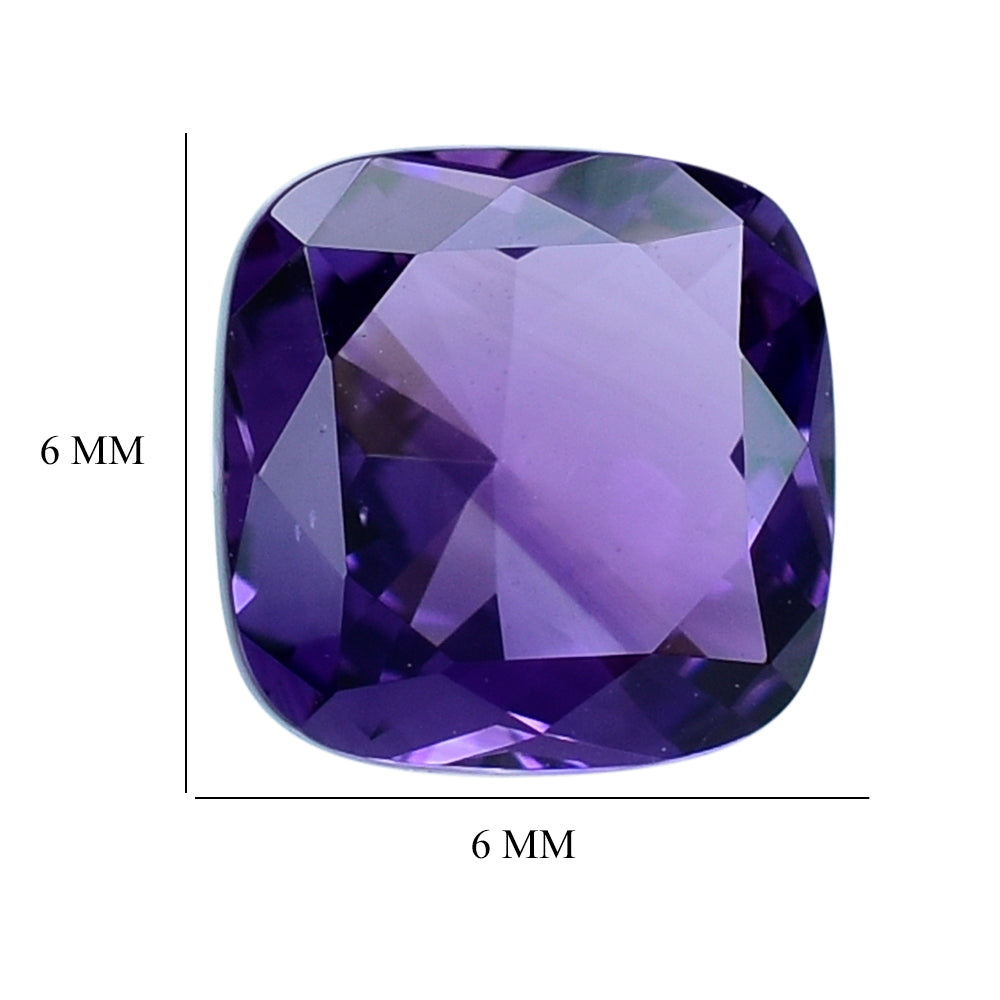 AFRICAN AMETHYST PRINCESS CUT CUSHION 6.00MM 0.96 Cts.