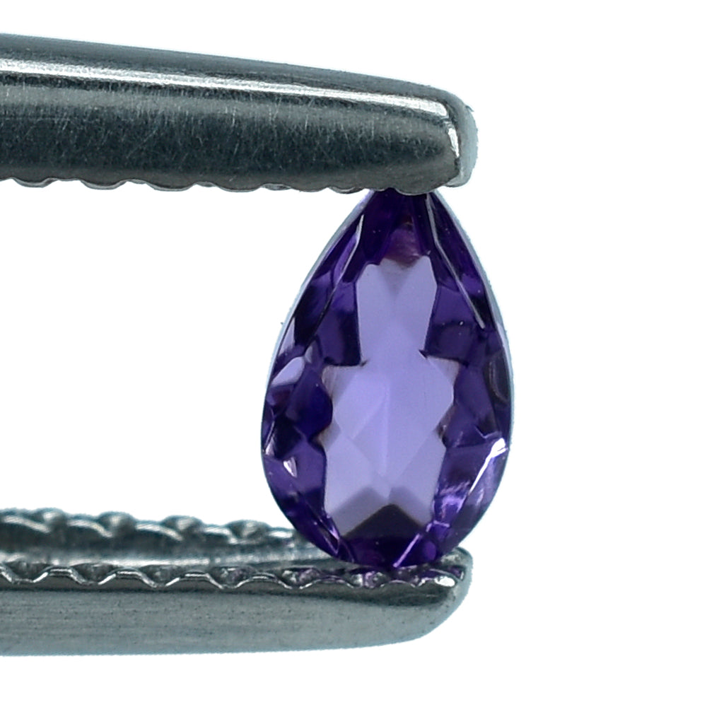 AFRICAN AMETHYST CHECKER CUT PEAR (AA) 5X3MM 0.22 Cts.