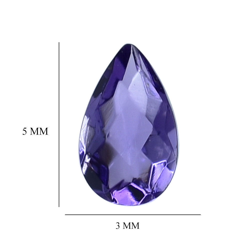 AFRICAN AMETHYST CHECKER CUT PEAR (AA) 5X3MM 0.22 Cts.