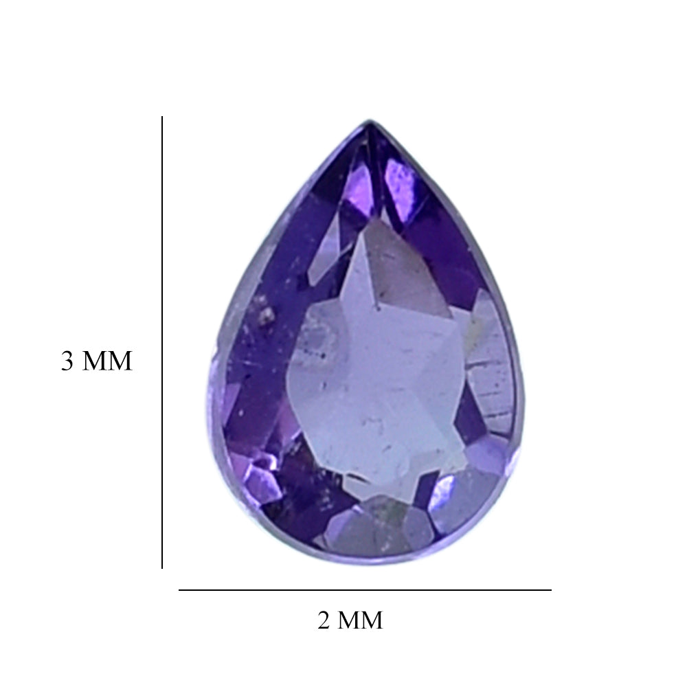 AFRICAN AMETHYST CUT PEAR (AAA/TOP) 3X2MM 0.05 Cts.