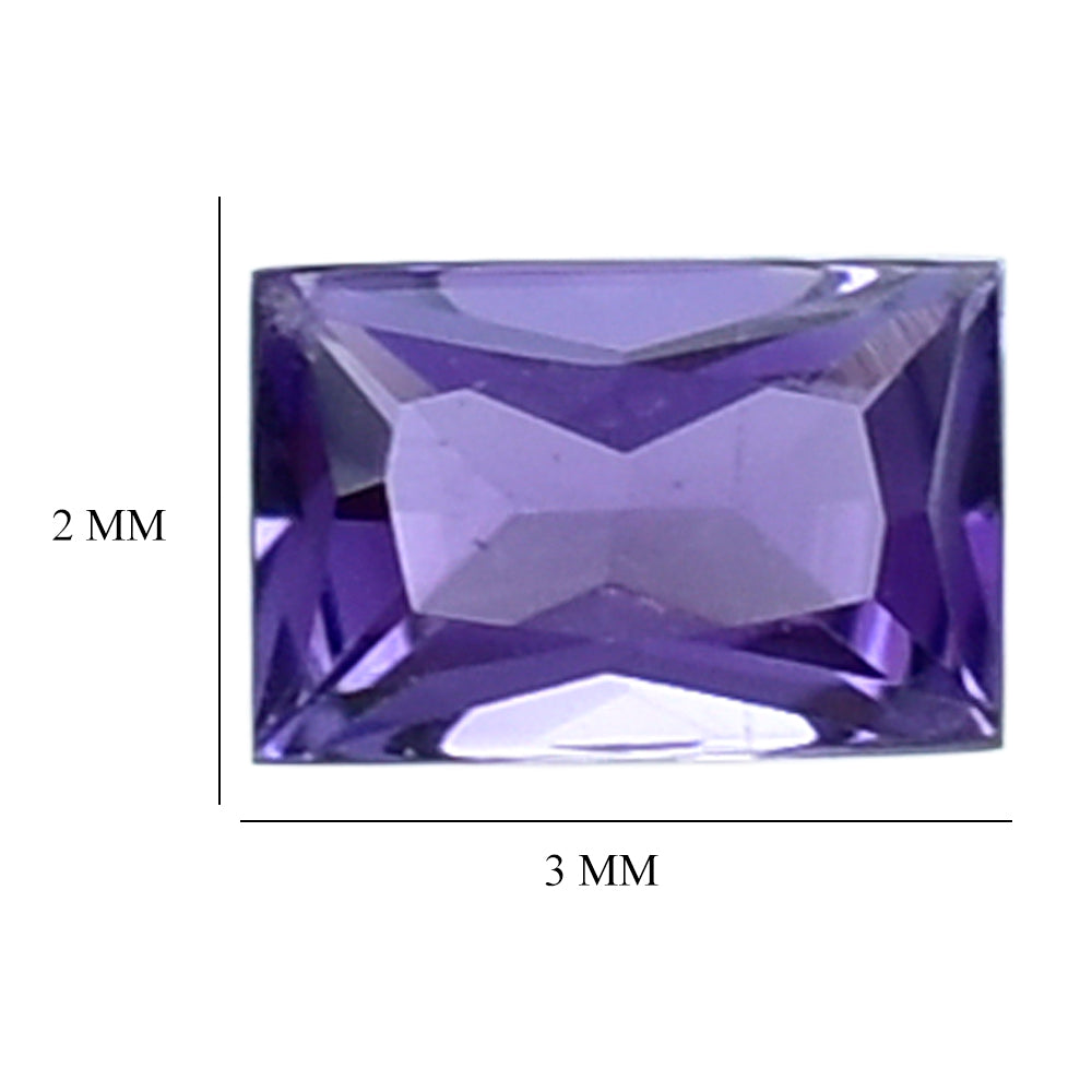 AFRICAN AMETHYST PRINCESS CUT BAGUETTE (AAA/TOP) 3X2MM 0.07 Cts.