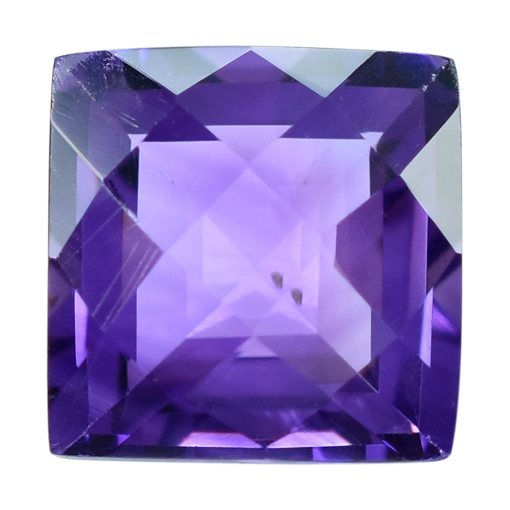 AFRICAN AMETHYST CHECKER CUT SQUARE 10MM 4.75 Cts.