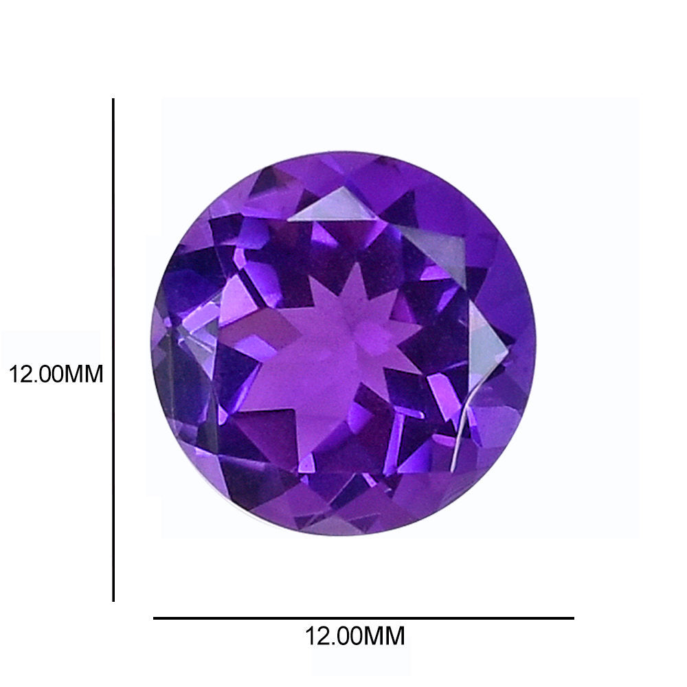 AFRICAN AMETHYST CUT ROUND (AAA\CLEAN) 12.00X12.00 MM 5.60 Cts.