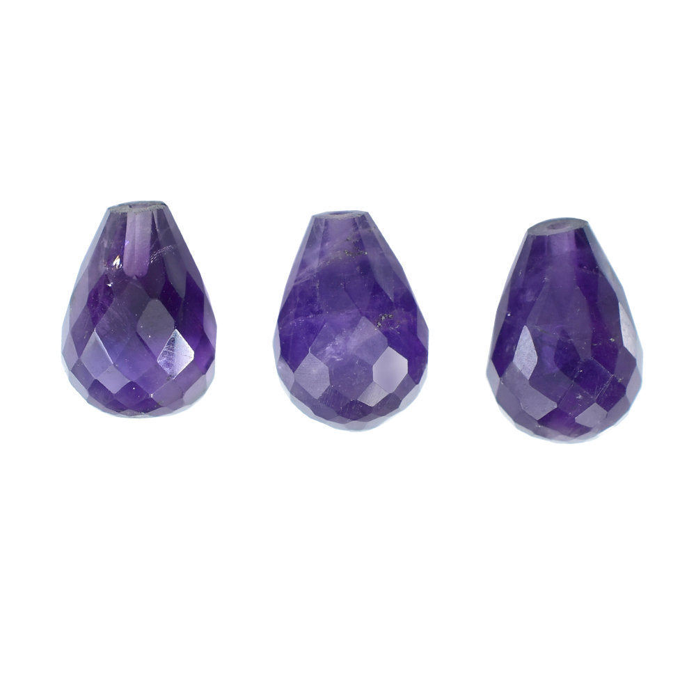 AFRICAN AMETHYST CHECKER DROP (AAA\SI) 10.00X7.00 MM (H/D_0.75_*_RD) 3.43 Cts.