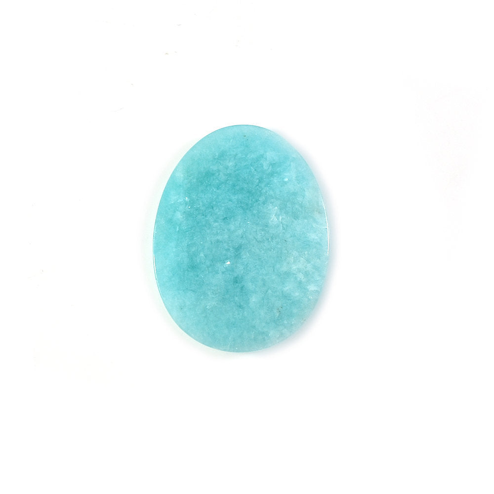 AMAZONITE PERUVIAN PLAIN CAB (FLAT BOTTOM) EGG OVAL (A\OPAQUE) 26.00X20.00 MM 15.68 Cts.