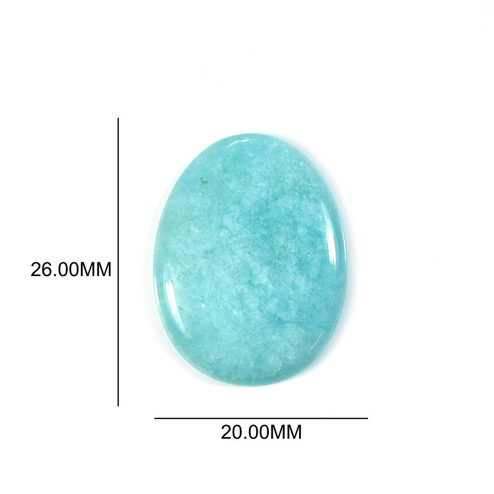 AMAZONITE PERUVIAN PLAIN CAB (FLAT BOTTOM) EGG OVAL (A\OPAQUE) 26.00X20.00 MM 15.68 Cts.