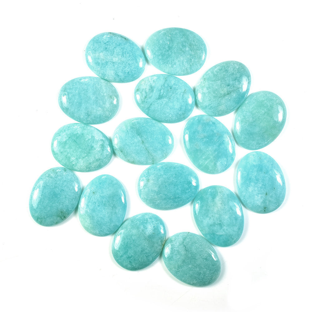 AMAZONITE PERUVIAN PLAIN CAB (FLAT BOTTOM) EGG OVAL (AA\OPAQUE) 26.00X20.00 MM 15.54 Cts.