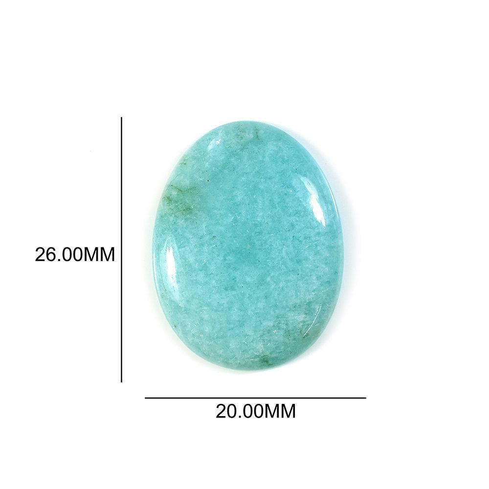 AMAZONITE PERUVIAN PLAIN CAB (FLAT BOTTOM) EGG OVAL (AA\OPAQUE) 26.00X20.00 MM 15.54 Cts.