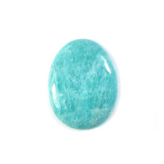 AMAZONITE PERUVIAN PLAIN CAB (FLAT BOTTOM) EGG OVAL (AAA\OPAQUE) 26.00X20.00 MM 15.75 Cts.