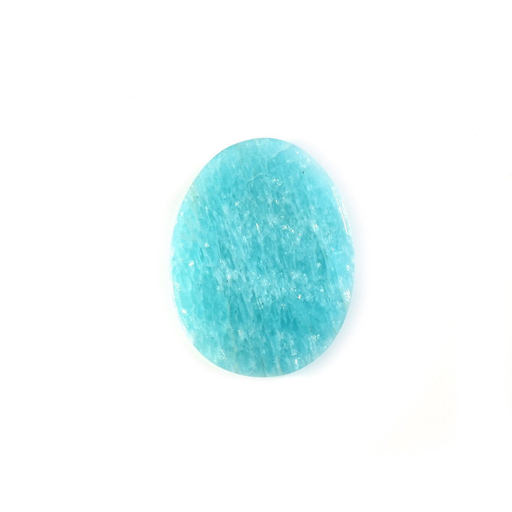 AMAZONITE PERUVIAN PLAIN CAB (FLAT BOTTOM) EGG OVAL (AAA\OPAQUE) 26.00X20.00 MM 15.75 Cts.