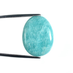 AMAZONITE PERUVIAN PLAIN CAB (FLAT BOTTOM) EGG OVAL (AAA\OPAQUE) 26.00X20.00 MM 15.75 Cts.