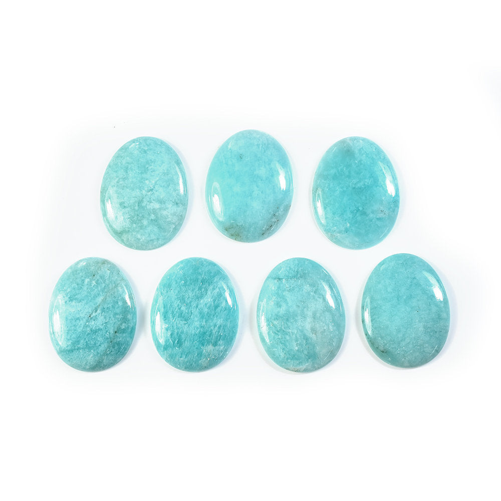 AMAZONITE PERUVIAN PLAIN CAB (FLAT BOTTOM) EGG OVAL (AAA\OPAQUE) 26.00X20.00 MM 15.75 Cts.
