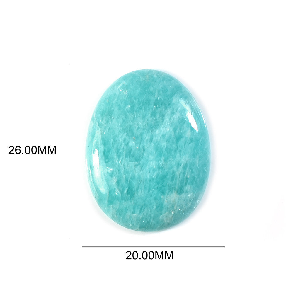 AMAZONITE PERUVIAN PLAIN CAB (FLAT BOTTOM) EGG OVAL (AAA\OPAQUE) 26.00X20.00 MM 15.75 Cts.