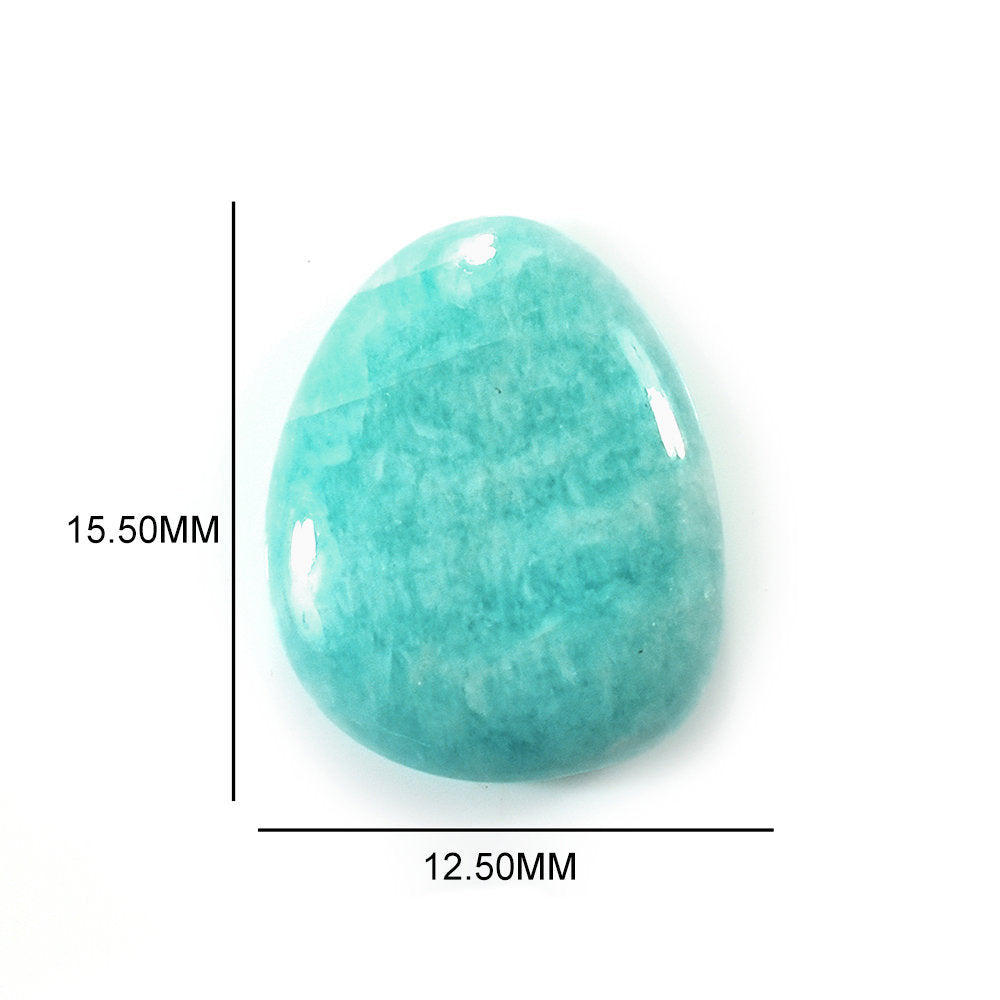 AMAZONITE PERUVIAN PLAIN LENTIL (AA/OPAQUE) TRILLIANISH 15.50X12.50 MM 4.92 Cts.
