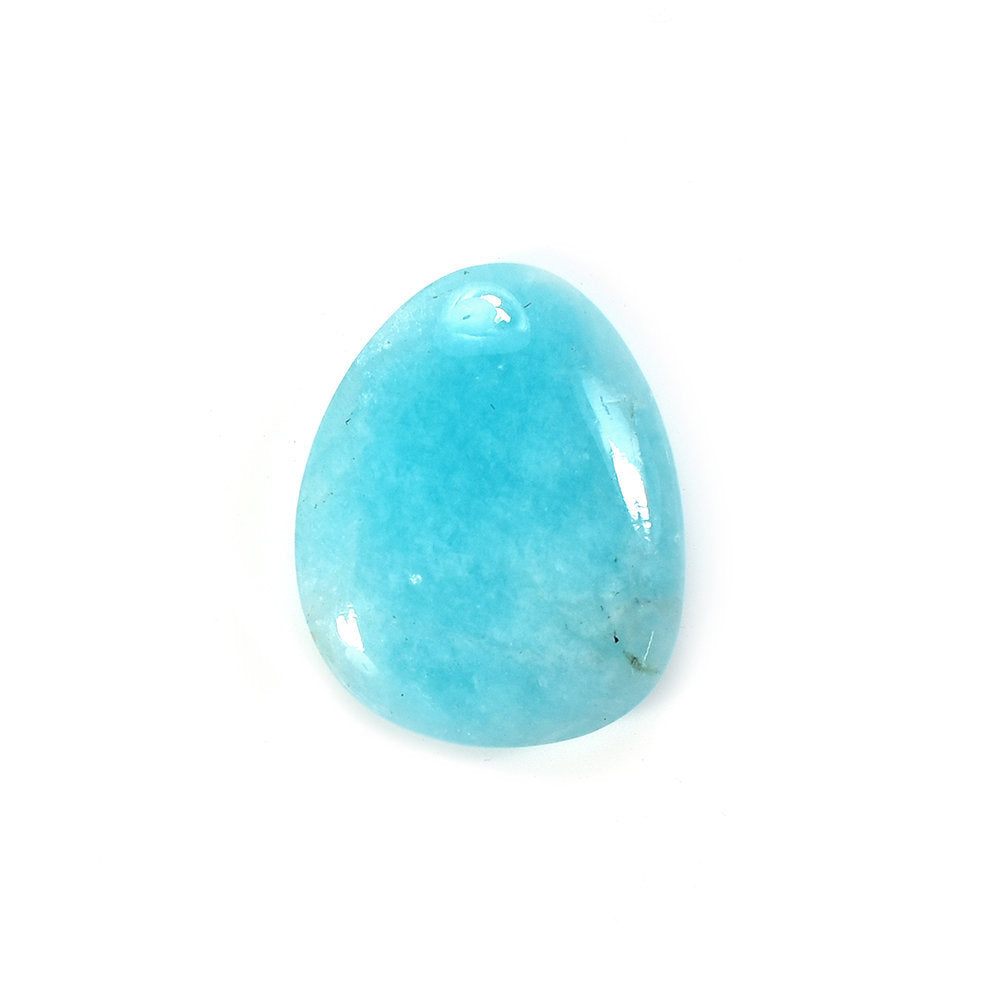 AMAZONITE PERUVIAN PLAIN LENTIL TRILLIANISH (AAA\OPAQUE) 15.50X12.50 MM 4.97 Cts.