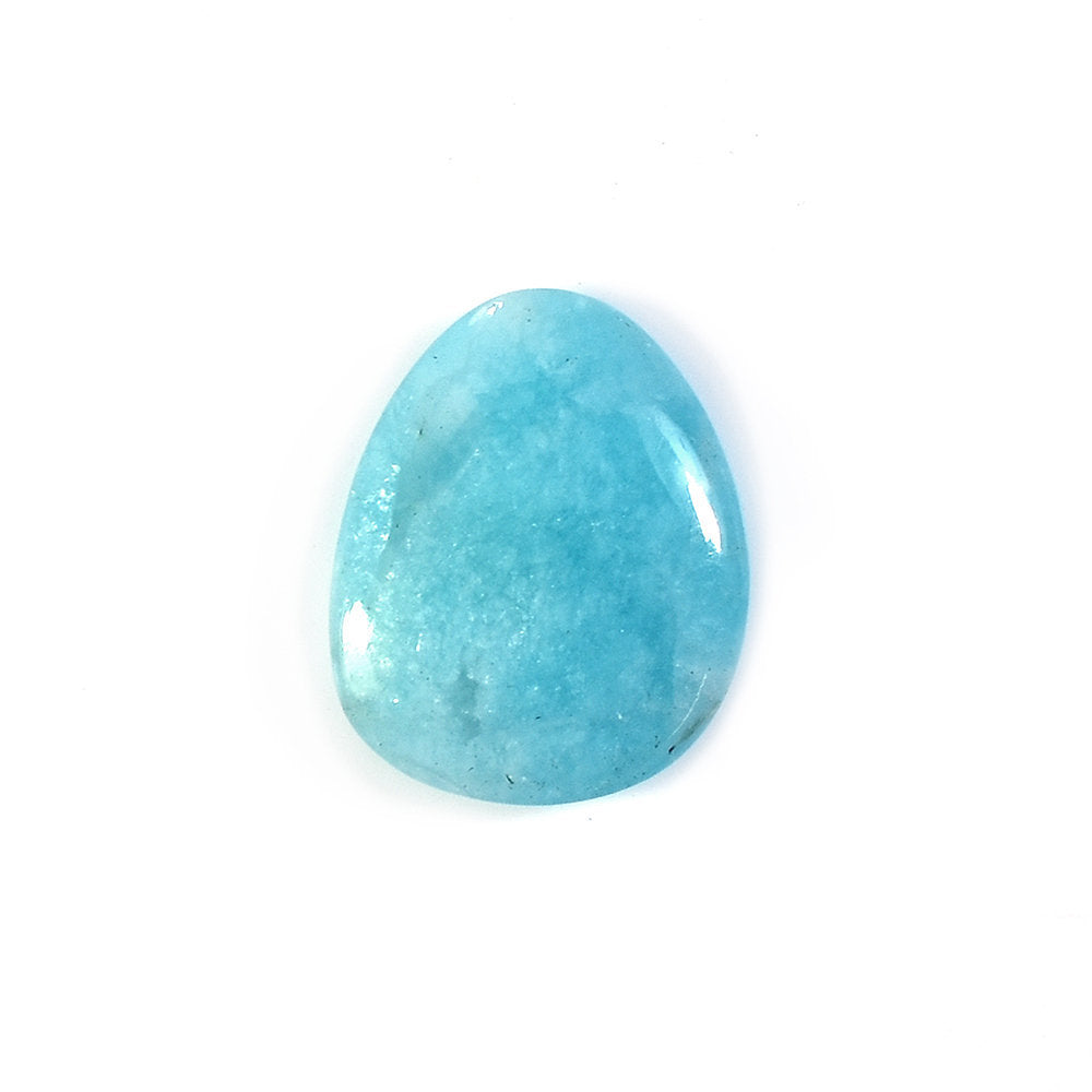 AMAZONITE PERUVIAN PLAIN LENTIL TRILLIANISH (AAA\OPAQUE) 15.50X12.50 MM 4.97 Cts.
