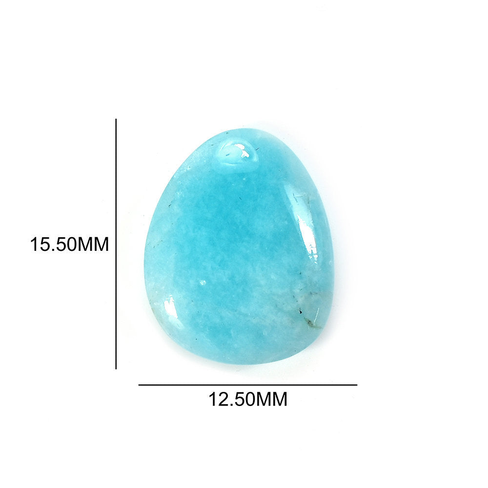 AMAZONITE PERUVIAN PLAIN LENTIL TRILLIANISH (AAA\OPAQUE) 15.50X12.50 MM 4.97 Cts.
